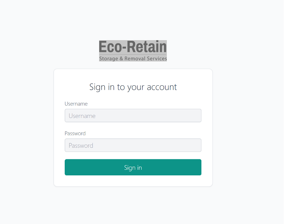 Login page screenshot