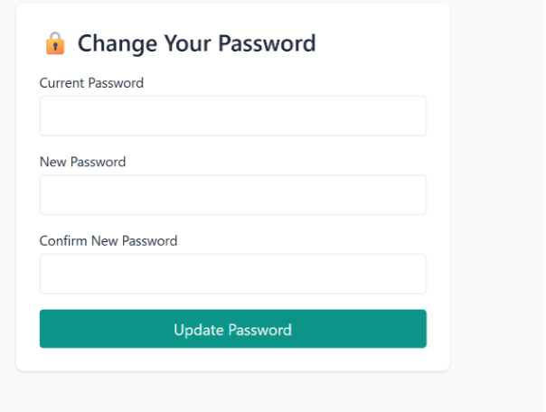 Change Password screen